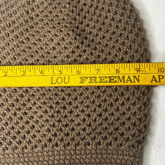 CC Exclusive Hand-crocheted Tan Beanie 100% Acrylic Warm Comfortable Stretch NWT - Picture 7 of 8